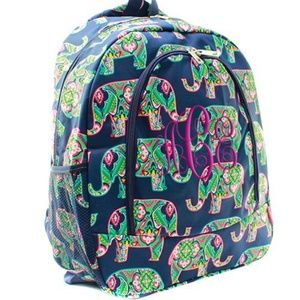 CUTE NAVY CANVAS MULTI ELEPHANT BACKPACK/BOOK BAG!